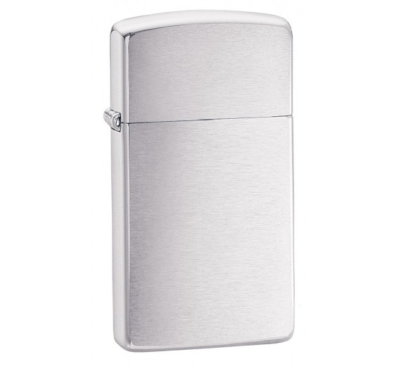Zippo Brushed Chrome, Slim 1600
